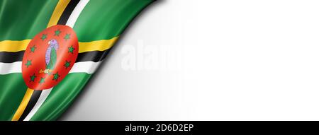 Dominica Flagge isoliert auf weiß. Horizontales Panorama-Banner. Stockfoto