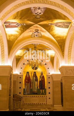 Serbien, Belgrad, die Krypta des Heiligen Sava-Tempels - die größte orthodoxe Kathedrale der Welt Stockfoto