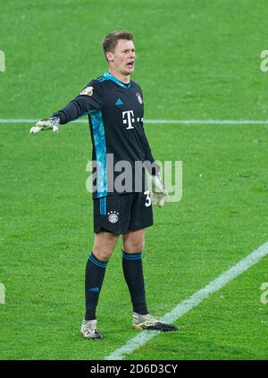 Alexander NUEBEL, Torwart FCB 35 gesticulieren, geben Anweisungen, Aktion, Einzelbild, Geste, Handbewegung, zeigen, interpretieren, Mimik, FC BAYERN MÜNCHEN - 1.FC DUEREN 3-0 DFB-Pokal erste Runde, Deutsche Fußball-Trophäe , München, Oktober 15, 2020 Saison 2020/2021, Fußball, München, München © Peter Schatz / Alamy Live News Stockfoto