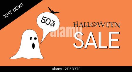 Halloween Verkauf Rabatt Konzept. Stock Vektor