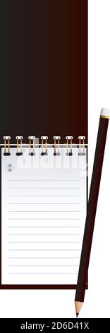 Notebook öffnen mit Bleistift in Bild Korporation Vektor illustration Design Stock Vektor