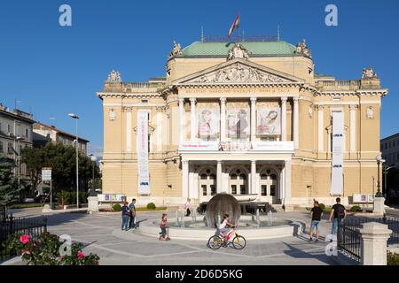 18.06.2020, Rijeka, Primorje-Gorski Kotar, Kroatien - Kroatisches Nationaltheater Rijeka Ivan Zajc, wäre ein Veranstaltungsort für die europäische Hauptstadt von Cultu gewesen Stockfoto