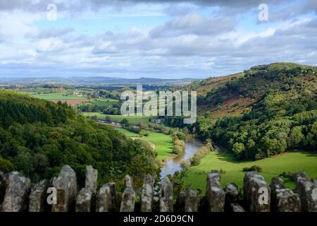 Der Fluss Wye schlängelt sich wie gesehen durch das Wye Valley Von Symonds Yat Rock Stockfoto