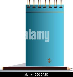 Notizbuch blau mit Bleistift in Bild Korporation Vektor illustration Design Stock Vektor