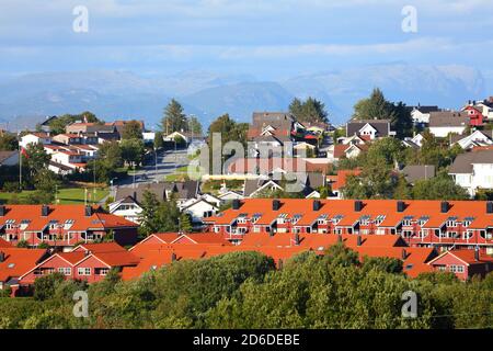 Stavanger, Norwegen. Lokale Wohngegend von Vardeneset. Stockfoto