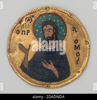 Medaillon mit Johannes dem Täufer aus einem Ikonenrahmen, byzantinisch, ca. 1100. Stockfoto