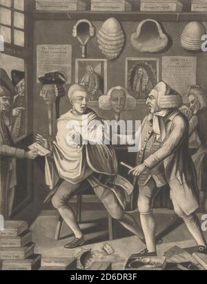 Der Patriotick Barber von New York, oder der Kapitän in den Suds, 14. Februar 1775. Stockfoto