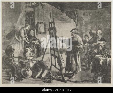 L'Atelier de Rembrandt, tableau de J. Gilbert (Atelier Rembrandt, ein Gemälde von J. Gilbert), aus "L'Univers Illustr&#xe9;", S. 395, 14. November 1861. Stockfoto