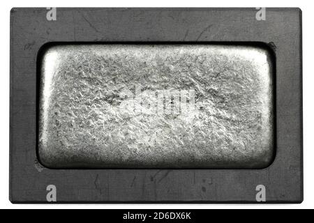 Metallstange in Graphitform isoliert auf weißem Hintergrund Stockfoto