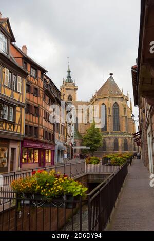 Église Saint-Martin (St. Martin Kirche) in Colmar, Elsass, Frankreich Stockfoto