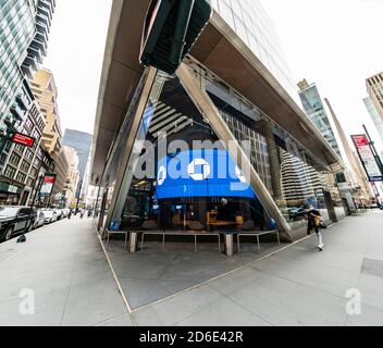 JPMorgan Chase Niederlassung in Midtown Manhattan in New York am Sonntag, 11. Oktober 2020. (© Richard B. Levine) Stockfoto