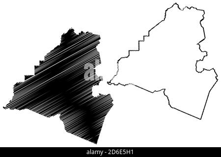 Lafayette County, Louisiana (U.S.-County, Vereinigte Staaten von Amerika, USA, U.S., US) Kartenvektordarstellung, Skizze Lafayette Parish Karte Stock Vektor