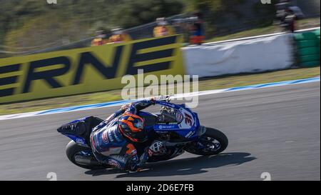 Estoril, Portugal, Italien. 16. Okt 2020. estoril, portugal, Italien, 16 Okt 2020, NÃ‚Â 31 Garrett Gerloff USA Yamaha YZF R1 GRT Yamaha WorlsSBK Junior Team während der 8. Runde Pirelli Estoril Runde 2020 - Freies Training - World Superbike - SBK - Credit: LM/Otto Moretti Credit: Otto Moretti/LPS/ZUMA Wire/Alamy Live News Stockfoto