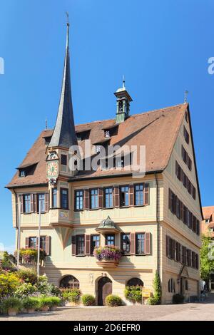 Rathaus am Marktplatz, Bad Urach, Schwäbische Alb, Baden-Württemberg, Deutschland Stockfoto