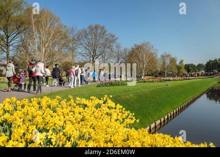 Besucher in Keukenhof, Südholland, Niederlande Stockfoto