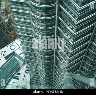 Petronas Towers von der Skybridge, Kuala Lumpur Stockfoto