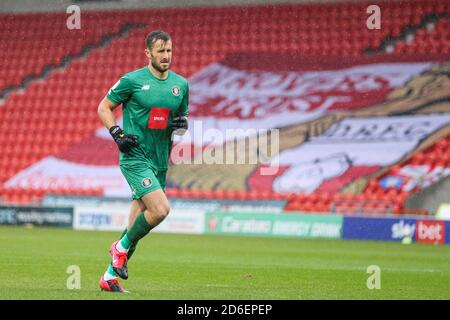 James Belshaw (1) von Harrogate Town in Aktion während der Spiel Stockfoto