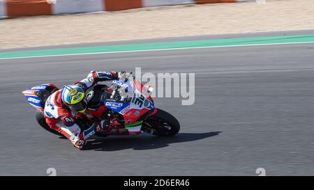 Estoril, Portugal. 16. Oktober 2020, Nr. 36 Leandro Mercado ARG Ducati Panigale V4 R Motocorsa Rennen während der 8. Runde Pirelli Estoril Runde 2020 - Freies Training, World Superbike - SBK - Credit: LM/Otto Moretti/Alamy Live News Stockfoto