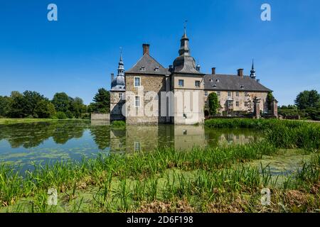 Deutschland, Dorsten-Lembeck, Lippe, Ruhrgebiet, Naturpark hohe Mark Westmuensterland, Münsterland, Westfalen, Nordrhein-Westfalen, Nordrhein-Westfalen, Lembecker Schloss, Wasserschloss, Barock, Schlosspark, Barockgarten, englischer Landschaftsgarten, Graefte *** Ortsüberschrift *** Stockfoto