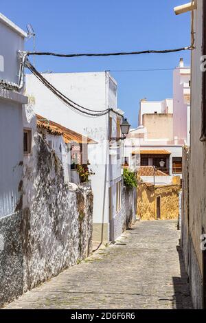 Gasse mit bunten Fassaden in Icod de los Vinos, nordwestlich von Teneriffa, Spanien Stockfoto