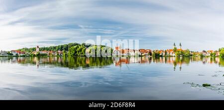 Stadtpanorama von Bad Waldsee, Bodensee-Oberschwaben Region Stockfoto