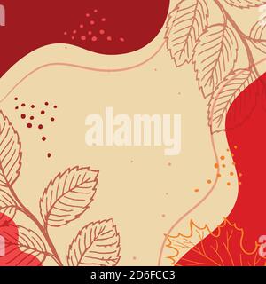 Herbst Design Hintergründe für Social Media Banner mit fluiden Wellenform. Quadratischer Hintergrund mit Herbstmotiv. Stock Vektor