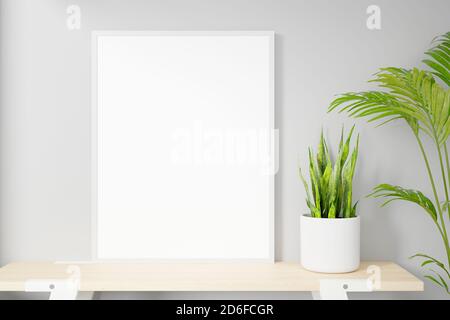 Foto- oder Posterrahmen-Modell geeignet für 8.5 x 11 Format. 3D-Rendering. Stockfoto