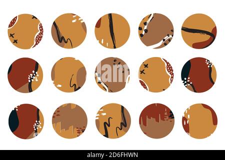 Boho Terracotta Cover Highlight-Symbol. Abstrakte Kunst Logo Element. Stock Vektor