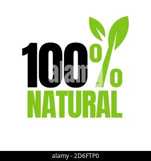 100% natürliche Logo Design Gesundheit Lebensmittel Stempel Vektor Illustrationen Stock Vektor