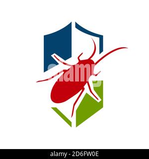 Schädlingsbekämpfung Logo Design Vektor Insektenschutz Untersuchung Symbol Vorlage Abbildung Stock Vektor