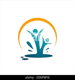Abstrakte gesunde Menschen Logo Design Vektor Illustrationen Stock Vektor
