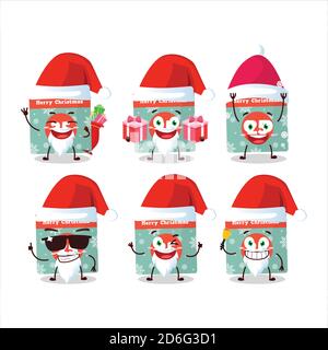 Weihnachtsmann Emoticons mit 25. dezember Kalender Cartoon-Charakter Stock Vektor