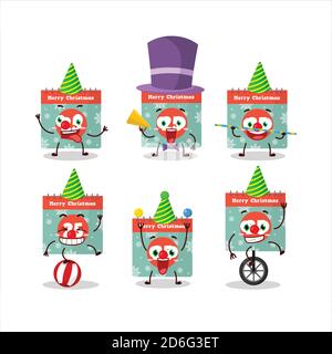 Cartoon Charakter des 25. dezember Kalender mit verschiedenen Zirkus-Shows Stock Vektor
