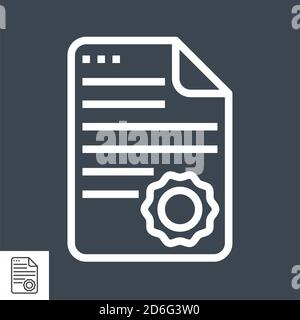 Diploma Thin Line Vektor-Symbol Stock Vektor