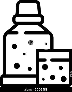 Mundwasser-Symbol, Umriss-Stil Stock Vektor