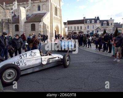 Ouistreham, Frankreich 26. September 2020 Normandie Beach Race zweite Auflage von Old Auto und Motorrad Rallyes am Strand, Präsentation der Fahrzeuge auf Th Stockfoto