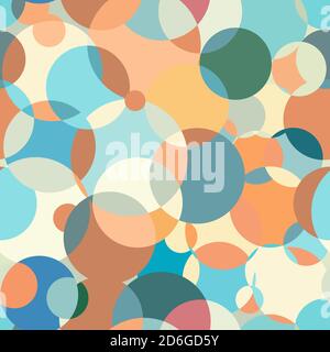 Abstraktion von Kreismustern. Moderne Farbpalette. Toller Hintergrund für einen Bildschirmschoner. Interessanter Hintergrund für Stoff. Kreisförmige farbige Flecken Stock Vektor