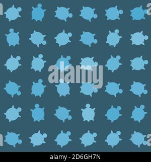 Nahtlose bunte Schildkröte Vektormuster mit Linien der Schildkröten in schwarz und weiß in braunen Hintergrund. Stock Vektor