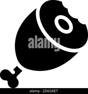 Fleisch Bein Glyphe Symbol Vektor schwarz Illustration Stock Vektor