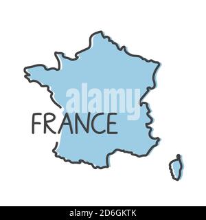 Frankreich Karte skizzieren Konzept- Vektor-Illustration Stock Vektor