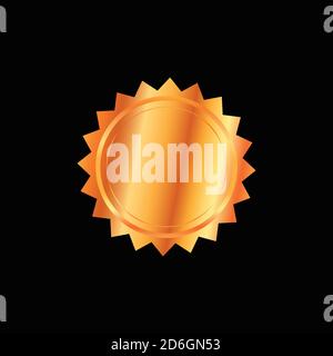 vektor rund goldenes Abzeichen isoliert, Siegel Stempel Gold Luxus elegante Banner-Symbol Stock Vektor
