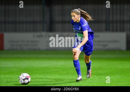 Oostakker, Belgien. Oktober 2020. Fran Meersman (5 Gent) während eines weiblichen Fußballspiels zwischen AA Gent Ladies und Sporting Charleroi Feminin am fünften Spieltag der Saison 2020 - 2021 der belgischen Scooore Womens Super League, freitag, 16. Oktober 2020 in Oostakker, Belgien. FOTO SPORTPIX.BE - David CATRY David Catry - Sportpix.be - SPP Quelle: SPP Sport Press Foto. /Alamy Live Nachrichten Stockfoto