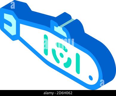 Nukleare U-Boot isometrische Symbol Vektor-Zeichen-Illustration Stock Vektor