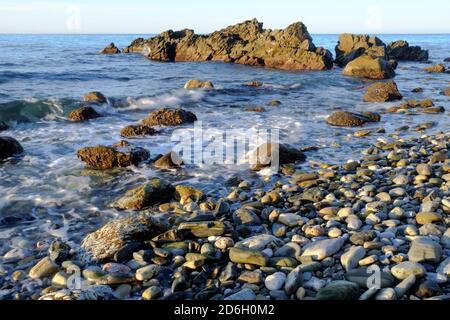 Playa del molino de Papel, Maro, Nerja, Malaga, Andalusien, Costa del Sol, Spanien Stockfoto