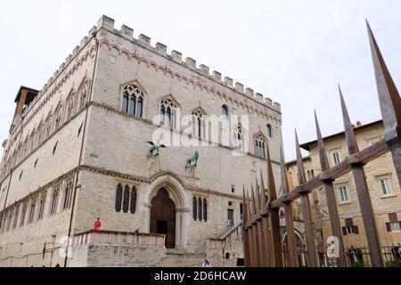 Perugia - August 2019: Außenansicht des Sala dei Notari Stockfoto