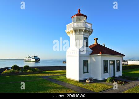 Leuchtturm Mukilteo im Sommer Stockfoto