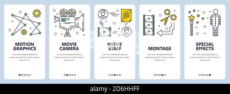 Vector moderne dünne Linie Video-Produktion Konzept Web-Banner Stock Vektor