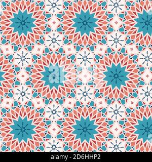 Nahtloses Ornament im ethnisch-orientalischen Stil. Kreisförmiges Muster in Form eines Mandalas.Vektor Stock Vektor