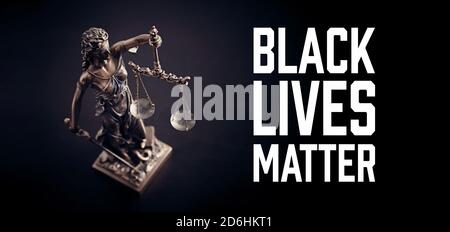 Schwarze Leben Materie Bewegung. Rechtsbegriff Menschenrechte Stockfoto