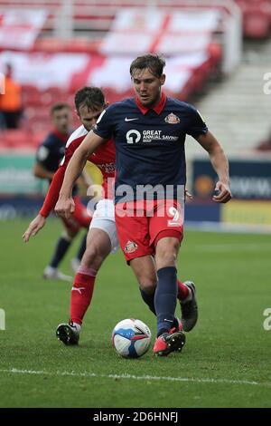 Swindon, Großbritannien. Oktober 2020. Charlie Wyke von Sunderland während des Spiels der EFL Sky Bet League 1 zwischen Swindon Town und Sunderland am County Ground, Swindon, England, am 17. Oktober 2020. Foto von Dave Peters. Nur redaktionelle Verwendung, Lizenz für kommerzielle Nutzung erforderlich. Keine Verwendung bei Wetten, Spielen oder Veröffentlichungen einzelner Vereine/Vereine/Spieler. Kredit: UK Sports Pics Ltd/Alamy Live Nachrichten Stockfoto